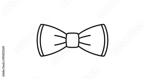 Black outline bow tie icon on white background