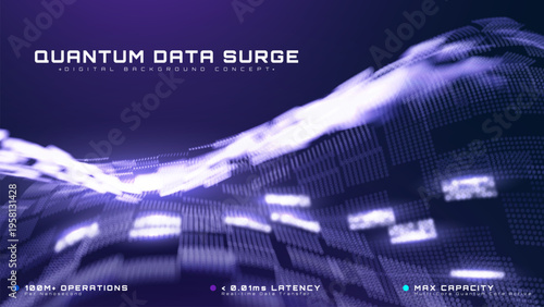 Abstract futuristic technology background showing virtual quantum data wave.