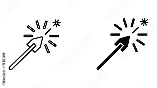 click and select action cursor icons flat design vector illustration