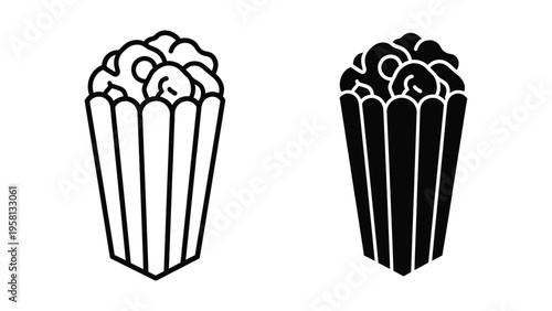 two popcorn buckets with butter vector illustration flat design