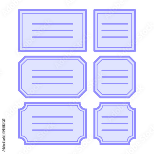 Professional decorative frames. Symmetrical outlines Vector. Elegant stationery collection. Rectangular template elements.
