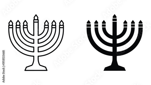 minimalist hanukkah menorah candles flat design vector illustration