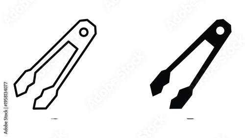 open and closed metal carabiner hooks flat design vector illustration