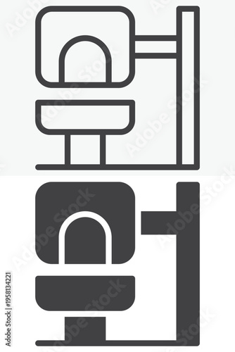 Cat house litter box icon in line and solid style. Outline and solid vector icon, editable stroke sign and symbol. Cat house icon for pet hygiene.