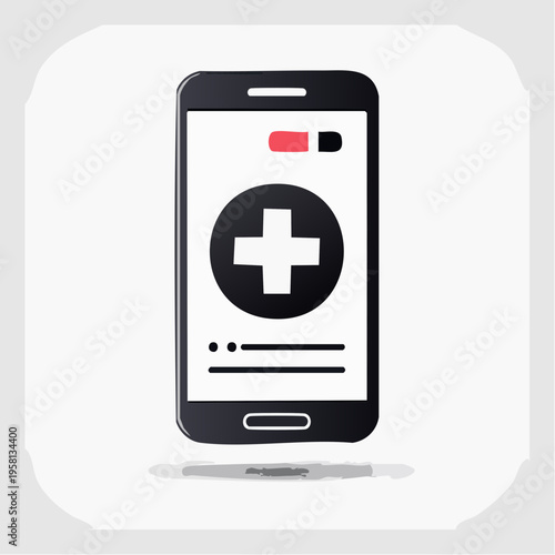Modern mobile smartphone application for digital healthcare services, providing convenient online medical assistance and access to health information