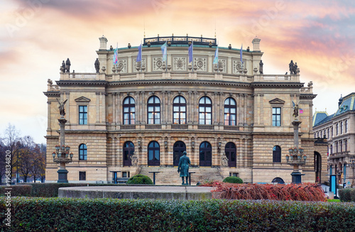 historic Rudolfinum in Prague, Czech Republic. The Czech Philharmonic Orchestra and Galerie Rudolfinum are based in the building.