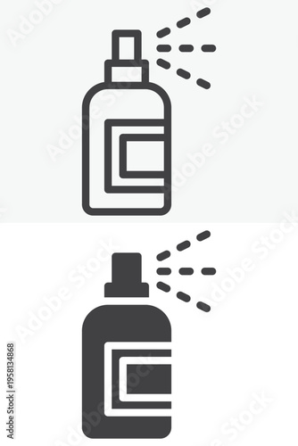 Spray bottle cleaner icon in line and solid style. Outline and solid vector icon, editable stroke sign and symbol. Spray icon for pet hygiene.