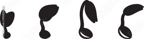 Black music notes on a white background illustration set