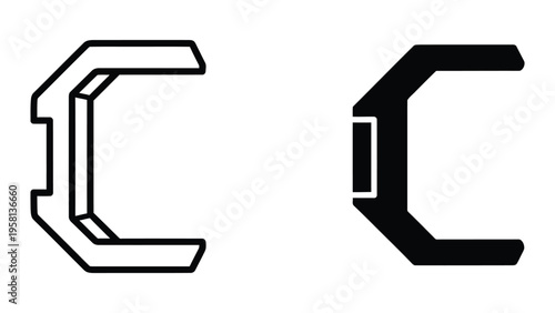 minimalist letter c logo design flat vector illustration