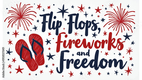 4th of July patriotic phrase vector graphic