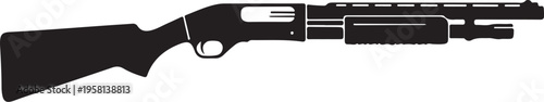 Vector black rifle icon, gun symbol, weapon illustration