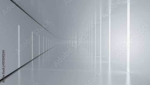 Abstract Futuristic empty floor and room Sci-Fi Corridor With light for showcase,room,interior,display products.Modern Future cement floor and wall background technology interior concept.3d render
