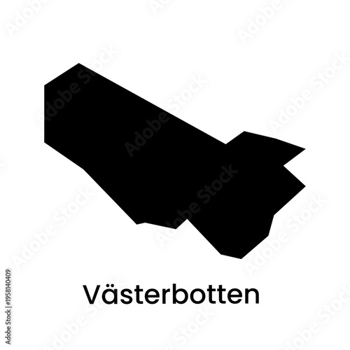 Vasterbotten Sweden Region Silhouette Map Vector Illustration