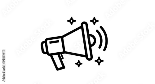 flat vector Megaphone Marketing Icon isolated on White Background vector background, vector illustration