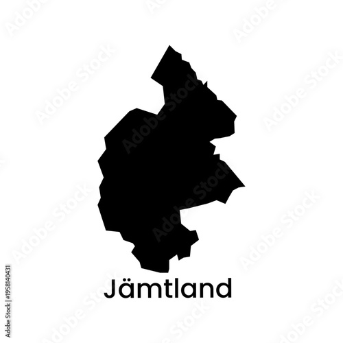Jamtland Sweden Region Silhouette Map Vector Illustration

