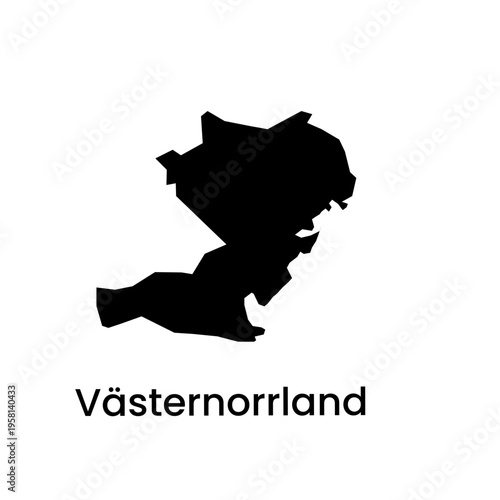 Vasternorrland Sweden Region Silhouette Map Vector Illustration
