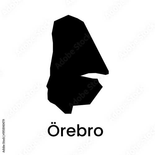 Orebro Sweden Region Silhouette Map Vector Illustration