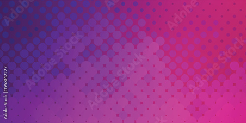 Abstract background with radiant purple pink vibrant halftone dots.