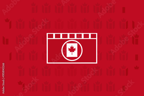 Canadian postal service logo on a vibrant red background design