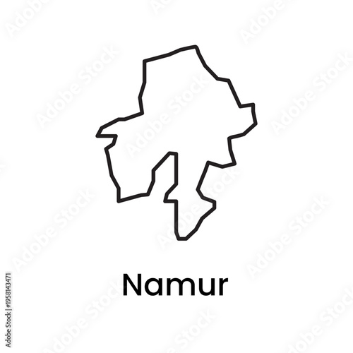 Namur Belgium Region Outline Map Vector Illustration