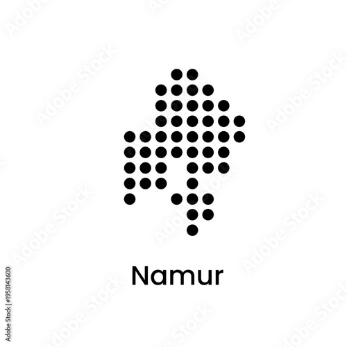 Namur Belgium Region Dotted Map Vector Illustration