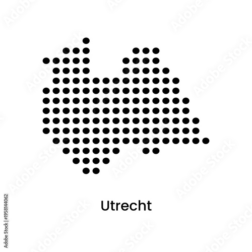 Utrecht Netherlands Region Dotted Map Vector Illustration