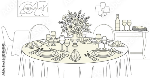 Thanksgiving feast turkey wine bread salad candles silverware and dinner plates are arranged on the table
