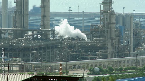 Smoke rises from a petrochemical plant at Asalouyeh, Iran. Asalouyeh is the onshore location for the phased development of Iranian part of Pars gas field, the largest gas field in the world