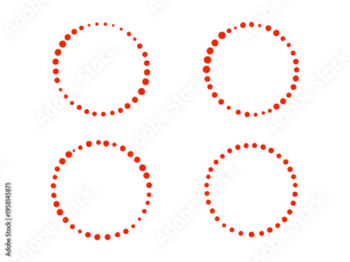 Minimal Red Dotted Circle Set Vector Pattern for Design and Decoration