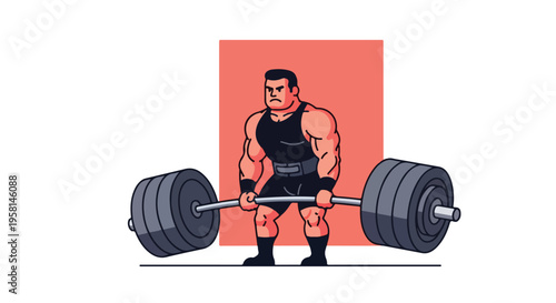 Muscular person in black singlet and shorts lifting a heavy barbell