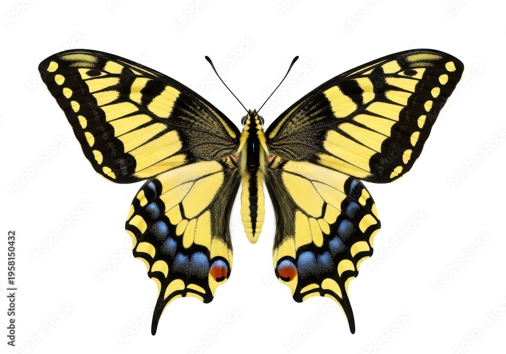 Naklejka premium Old world swallowtail butterfly isolated on white background