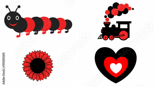 High contrast play and nature elements for infant cognitive growth. 