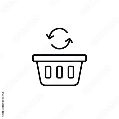 Shopping basket refreshed, shipment update and renewal. Pixel perfect, editable stroke vector icon