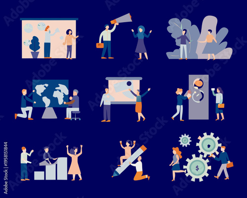 Diverse team collaborating on presentations strategy and creative problem solving