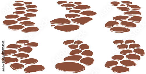 Brown stone pathway vector illustration