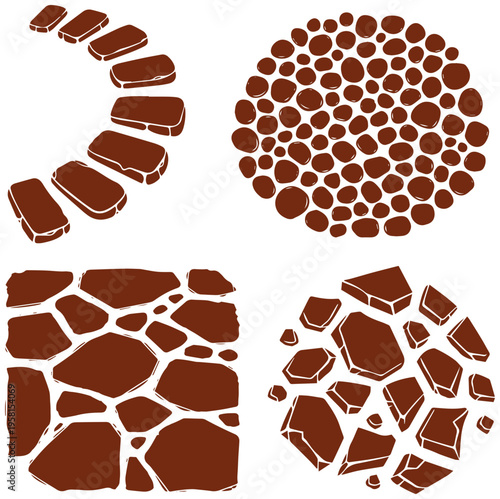 Geometric stone patterns in earthy tones for design and texture inspiration