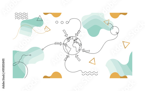 gradient shapes seamless pattern, abstract forms, circles, triangles, blobs, lines and waves in subtle tonal variations of a single color arranged in a