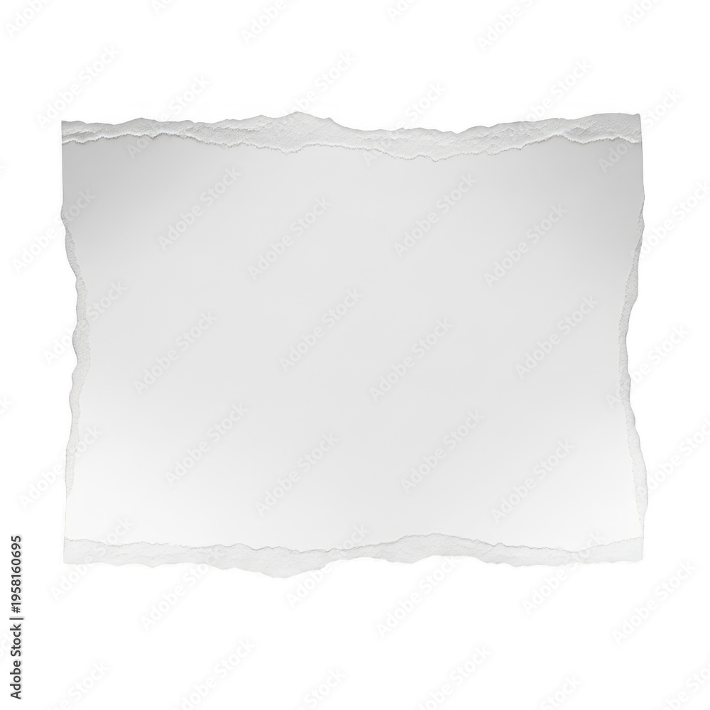 Fototapeta premium Rectangular Torn Paper Scrap isolated on transparent background