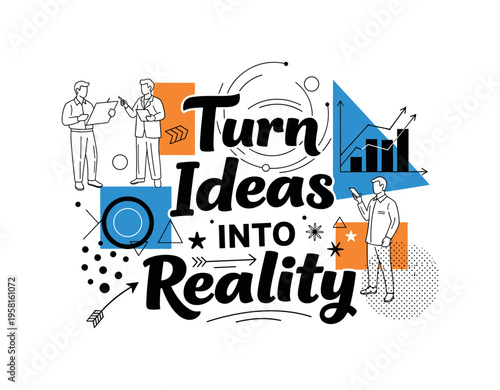 trainer and trainee reviewing progress graph abstract circles lines and geometric shapes representing coaching in training program black and white retro human