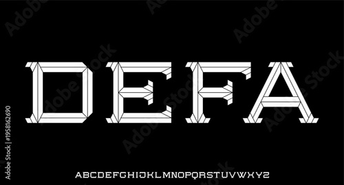 DEFA. futuristic modern geometric font	
