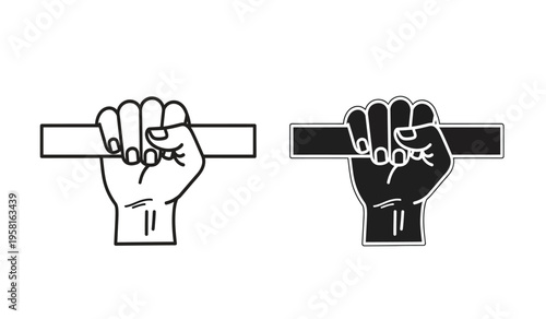 Silhouette of two fists breaking free from chains on a cross symbolizing liberation and freedom