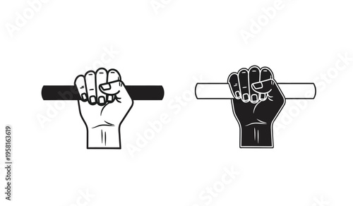 Silhouette of hands holding crucifixes contrasting faith and darkness symbolizing duality and inner conflict in a simple black and white image