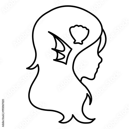 Ornament Art Beauty Female Feminine Graphic Mermaid