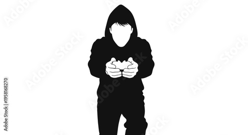 Person Wearing Black Hoodie Standing.
