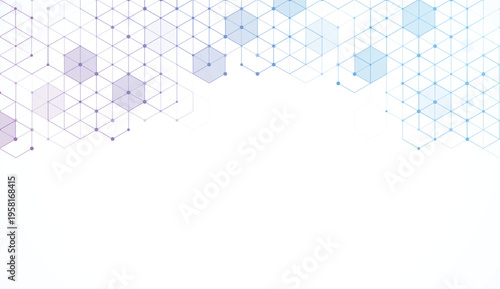 Abstract hexagonal molecular structures in technology background and science style. Medical design. Vector illustration