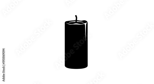 Black candle with wick on top.