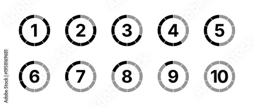 Set of timer and stopwatch icons. Clock flat icon, time management. Countdown timer symbols and labels