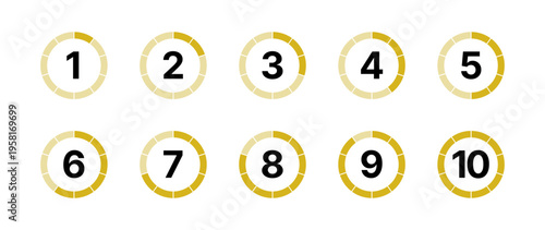 Set of timer and stopwatch icons. Clock flat icon, time management. Countdown timer symbols and labels