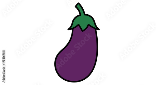 Purple eggplant vegetable illustration.
