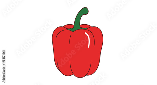 Red Bell Pepper Vegetable Closeup.